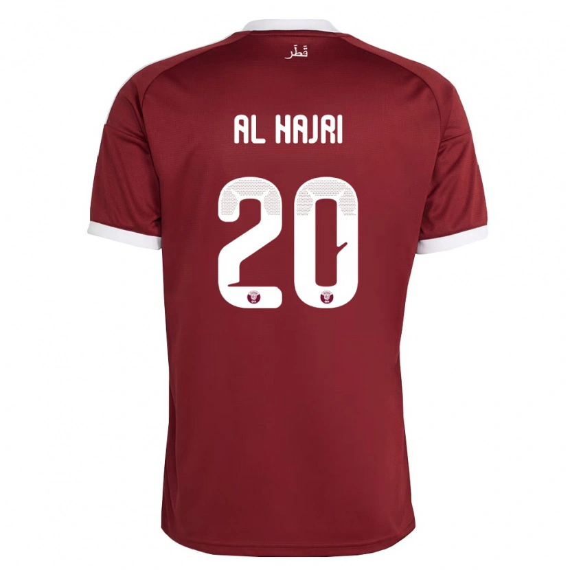 Danxen Pánské Katar Salem Al Hajri #20 Červená Vínová Bílá Domů Hráčské Dresy 26-28 Dres