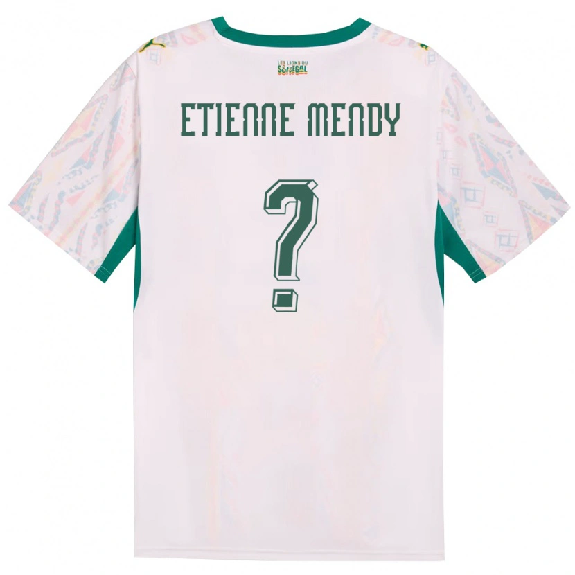 Danxen Pánské Senegal Etienne Mendy #0 Bílá Zelená Žlutá Domů Hráčské Dresy 26-28 Dres