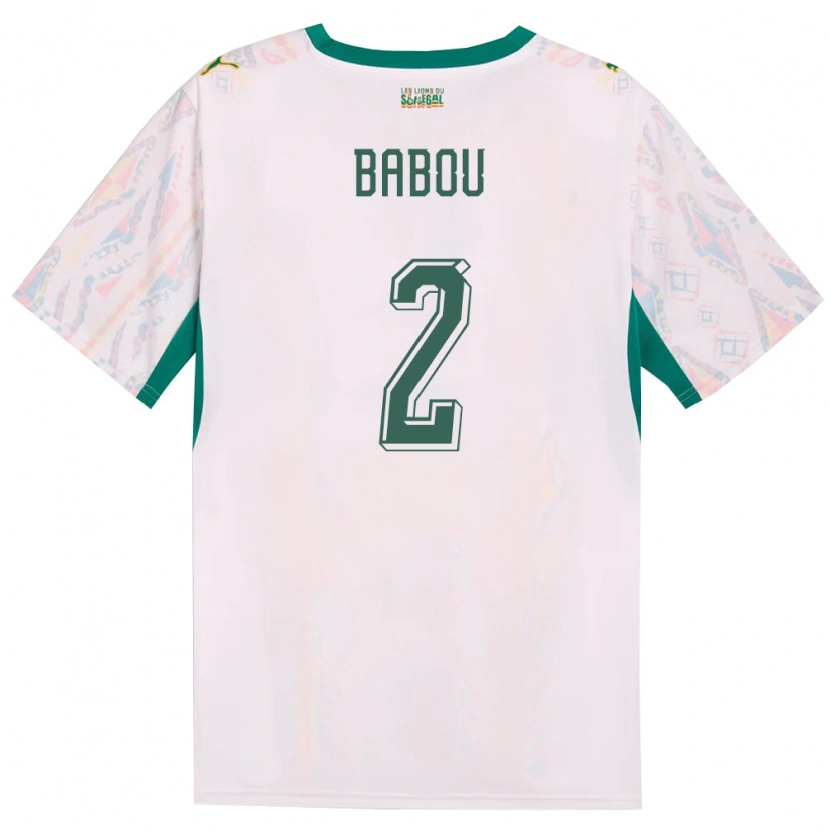 Danxen Pánské Senegal Marieme Babou #2 Bílá Zelená Žlutá Domů Hráčské Dresy 26-28 Dres