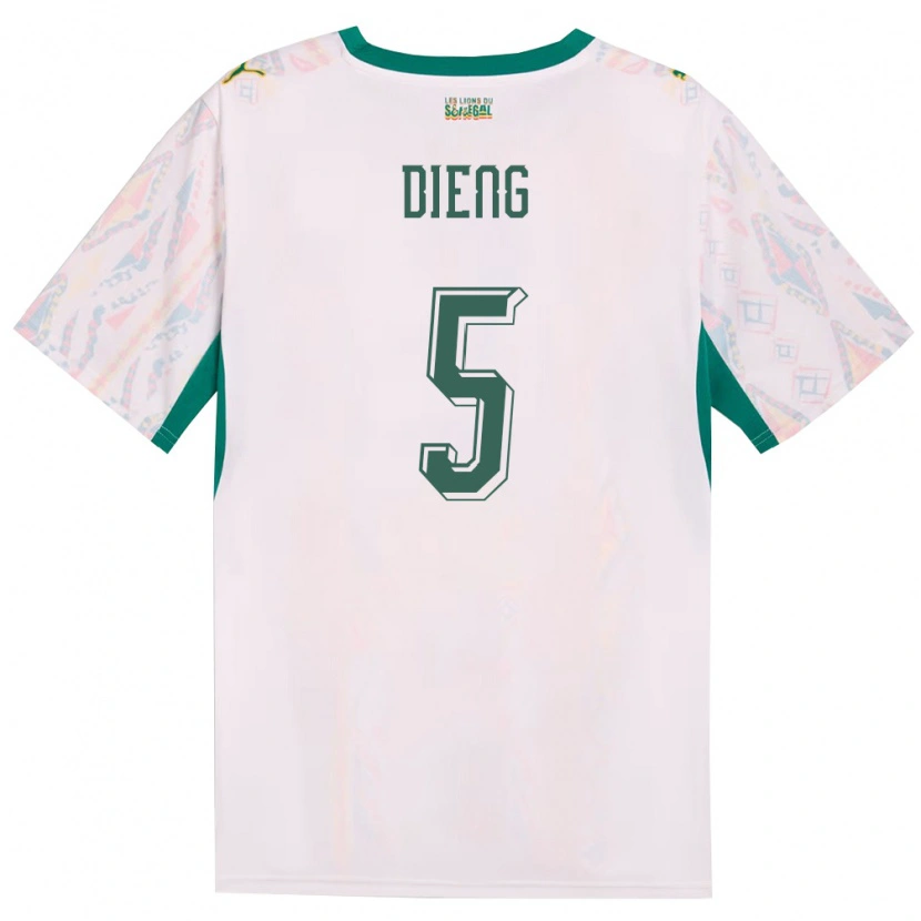 Danxen Pánské Senegal Cheikh Dieng #5 Bílá Zelená Žlutá Domů Hráčské Dresy 26-28 Dres