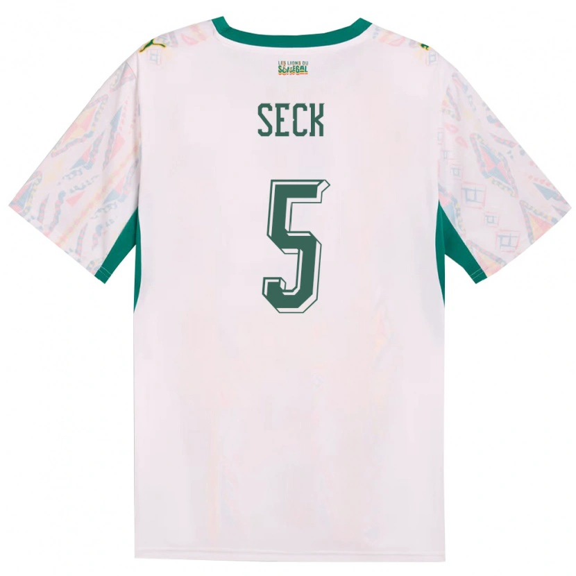Danxen Pánské Senegal Ibrahima Seck #5 Bílá Zelená Žlutá Domů Hráčské Dresy 26-28 Dres