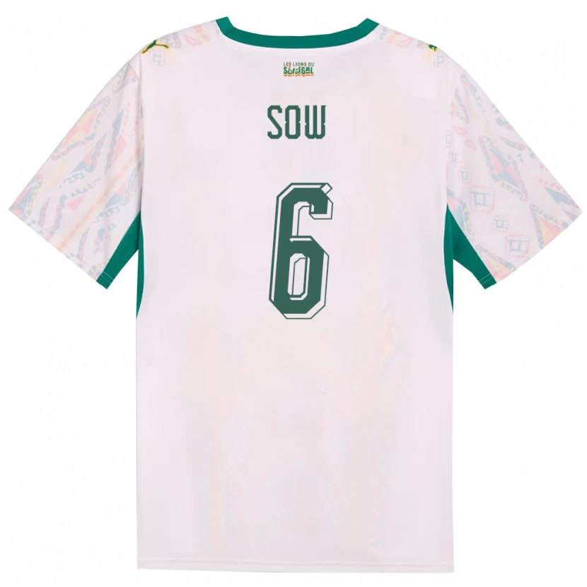 Danxen Pánské Senegal Mame Sow #6 Bílá Zelená Žlutá Domů Hráčské Dresy 26-28 Dres