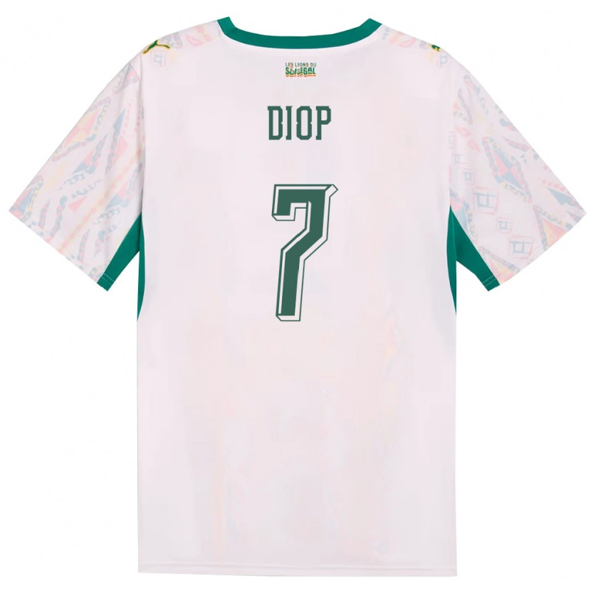 Danxen Pánské Senegal Mama Diop #7 Bílá Zelená Žlutá Domů Hráčské Dresy 26-28 Dres
