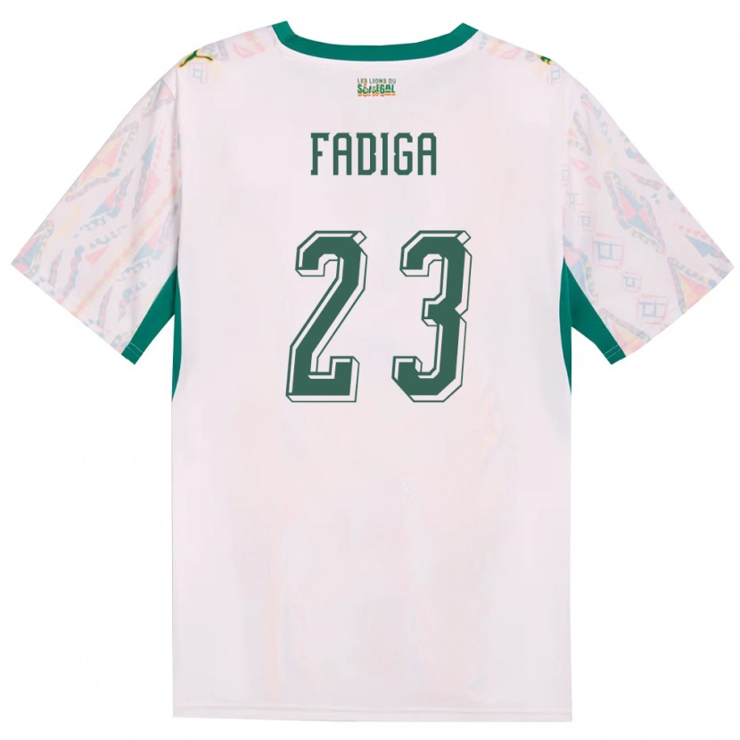 Danxen Pánské Senegal Noah Fadiga #23 Bílá Zelená Žlutá Domů Hráčské Dresy 26-28 Dres