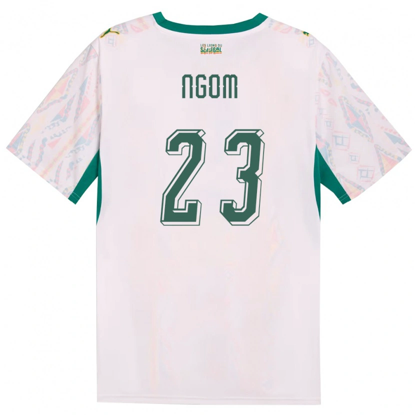 Danxen Pánské Senegal Astou Ngom #23 Bílá Zelená Žlutá Domů Hráčské Dresy 26-28 Dres