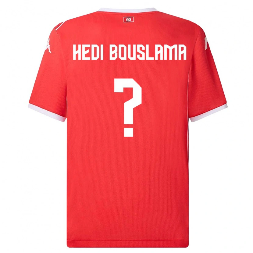 Danxen Pánské Tunisko Mohamed Hedi Bouslama #0 Červená Bílá Domů Hráčské Dresy 26-28 Dres
