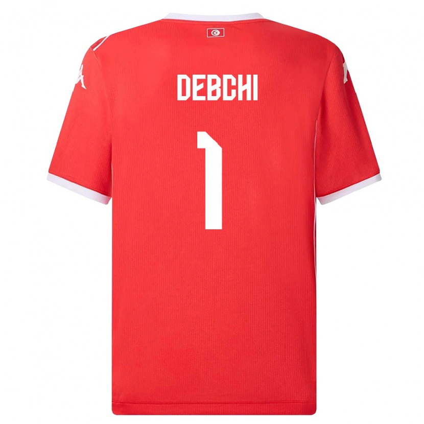 Danxen Pánské Tunisko Mohamed Sedki Debchi #1 Červená Bílá Domů Hráčské Dresy 26-28 Dres