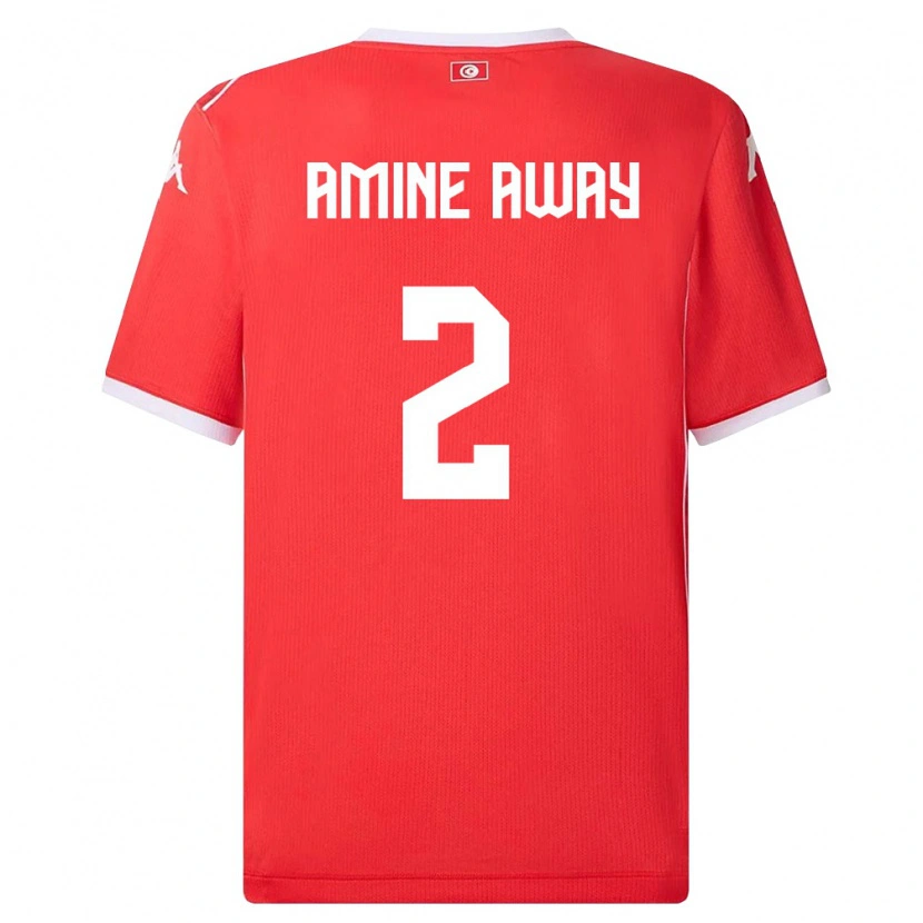Danxen Pánské Tunisko Mohamed Amine Away #2 Červená Bílá Domů Hráčské Dresy 26-28 Dres