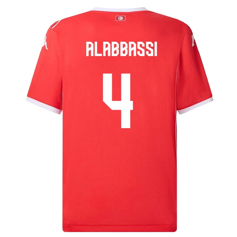 Danxen Pánské Tunisko Chaima Alabbassi #4 Červená Bílá Domů Hráčské Dresy 26-28 Dres