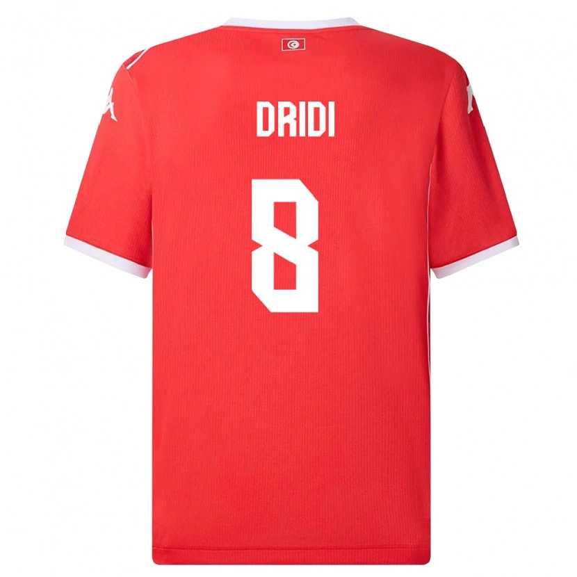 Danxen Pánské Tunisko Yassine Dridi #8 Červená Bílá Domů Hráčské Dresy 26-28 Dres