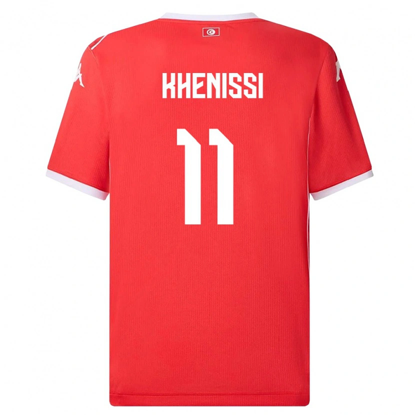 Danxen Pánské Tunisko Taha Yassine Khenissi #11 Červená Bílá Domů Hráčské Dresy 26-28 Dres