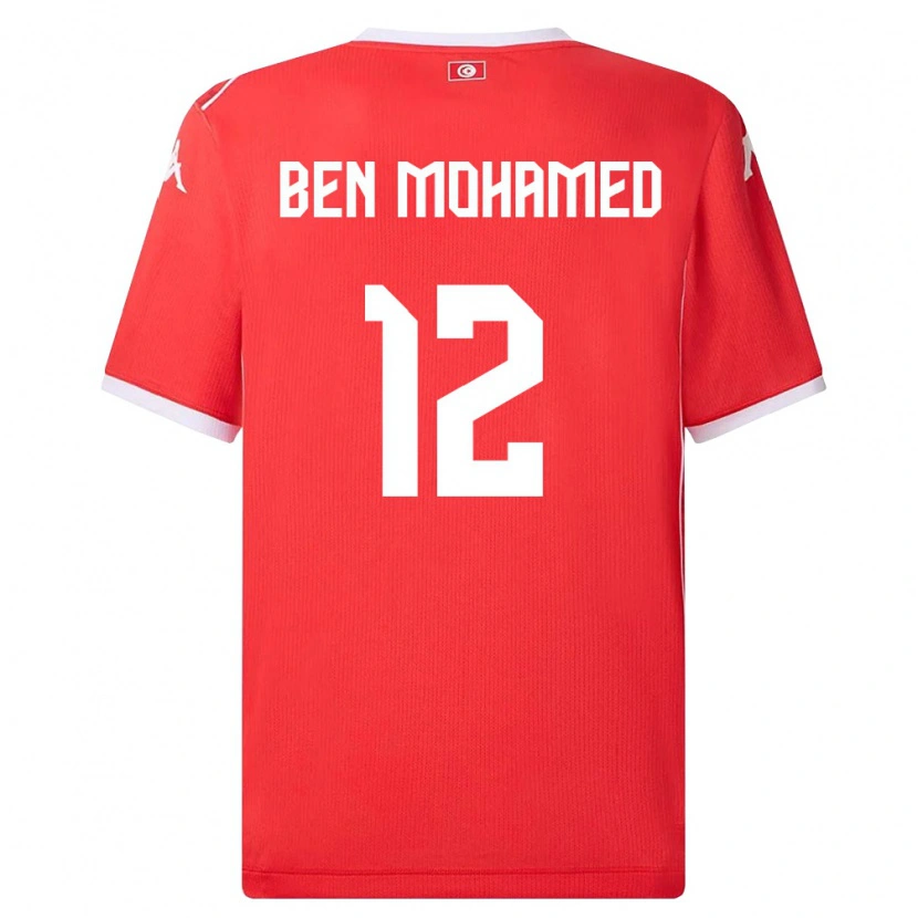 Danxen Pánské Tunisko Ibtissem Ben Mohamed #12 Červená Bílá Domů Hráčské Dresy 26-28 Dres