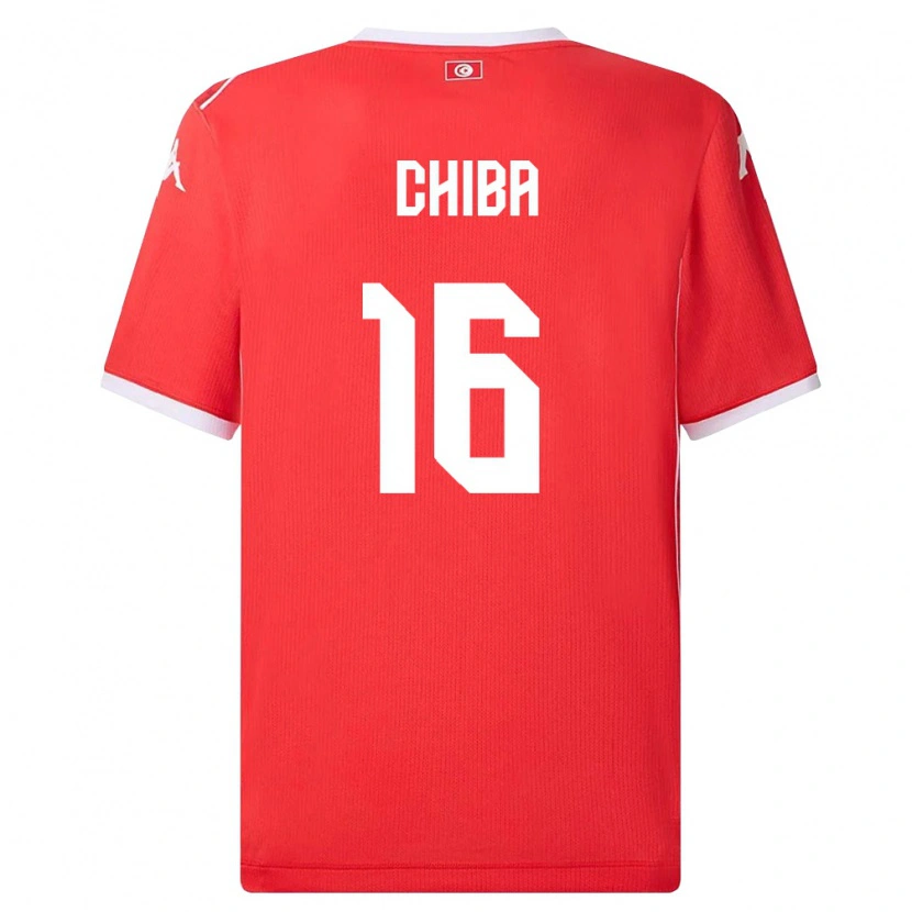 Danxen Pánské Tunisko Adem Chiba #16 Červená Bílá Domů Hráčské Dresy 26-28 Dres