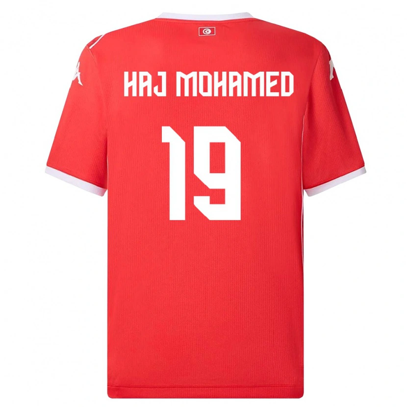 Danxen Pánské Tunisko Anas Haj Mohamed #19 Červená Bílá Domů Hráčské Dresy 26-28 Dres