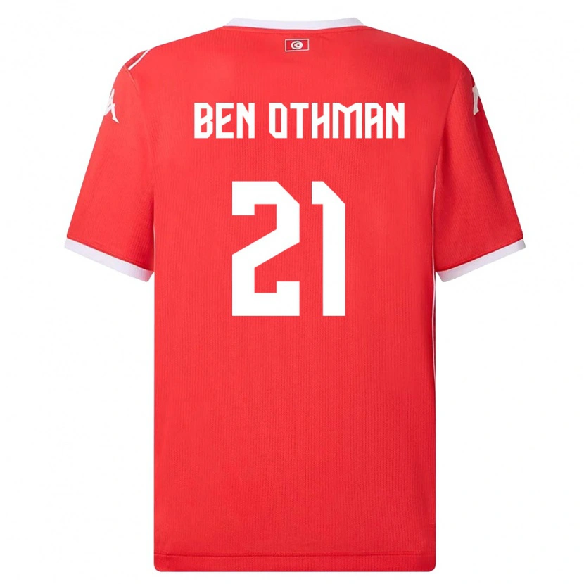 Danxen Pánské Tunisko Khairi Ben Othman #21 Červená Bílá Domů Hráčské Dresy 26-28 Dres