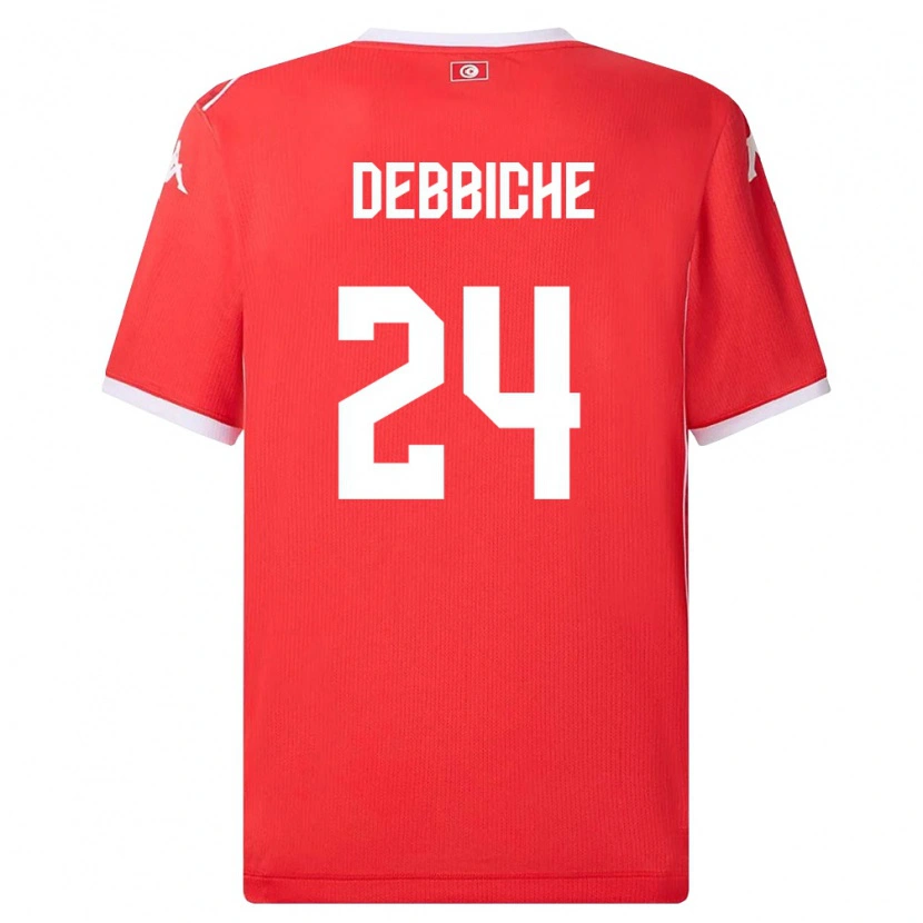 Danxen Pánské Tunisko Wael Debbiche #24 Červená Bílá Domů Hráčské Dresy 26-28 Dres