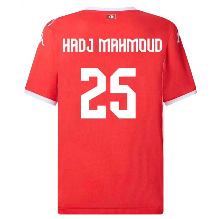 Danxen Pánské Tunisko Mohamed Belhadj Mahmoud #25 Červená Bílá Domů Hráčské Dresy 26-28 Dres