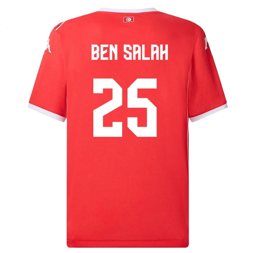 Danxen Pánské Tunisko Heni Ben Salah #25 Červená Bílá Domů Hráčské Dresy 26-28 Dres