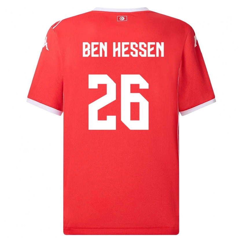 Danxen Pánské Tunisko Sabri Ben Hessen #26 Červená Bílá Domů Hráčské Dresy 26-28 Dres