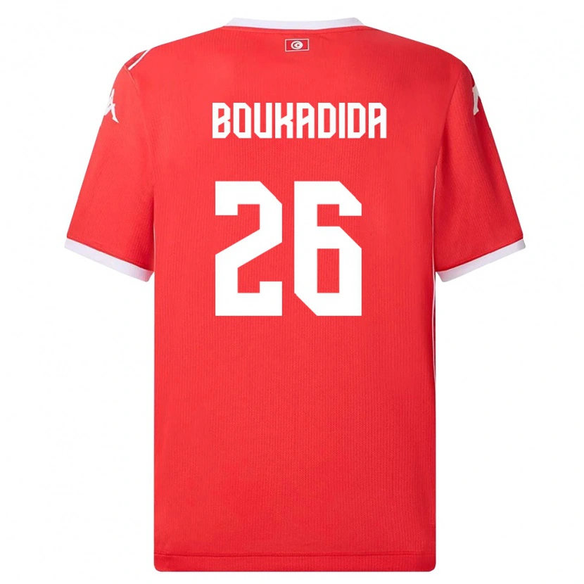 Danxen Pánské Tunisko Rayan Boukadida #26 Červená Bílá Domů Hráčské Dresy 26-28 Dres