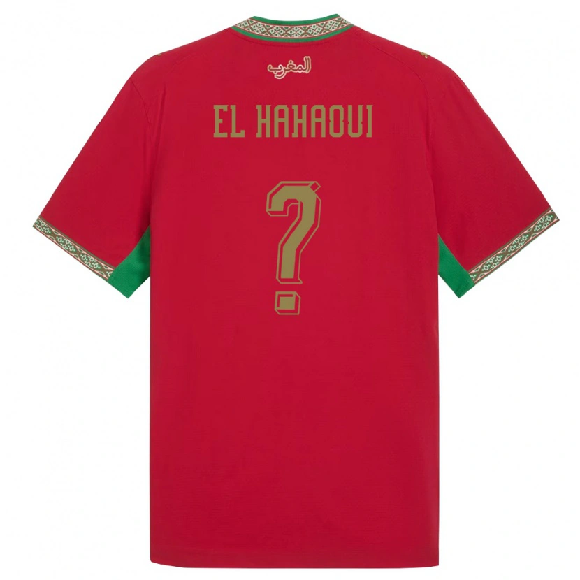 Danxen Pánské Maroko Ayman El Hahaoui #0 Červená Zelená Bílá Domů Hráčské Dresy 26-28 Dres