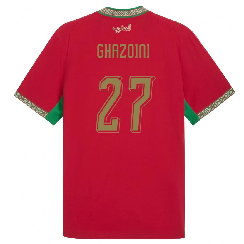 Danxen Pánské Maroko Amine Ghazoini #27 Červená Zelená Bílá Domů Hráčské Dresy 26-28 Dres