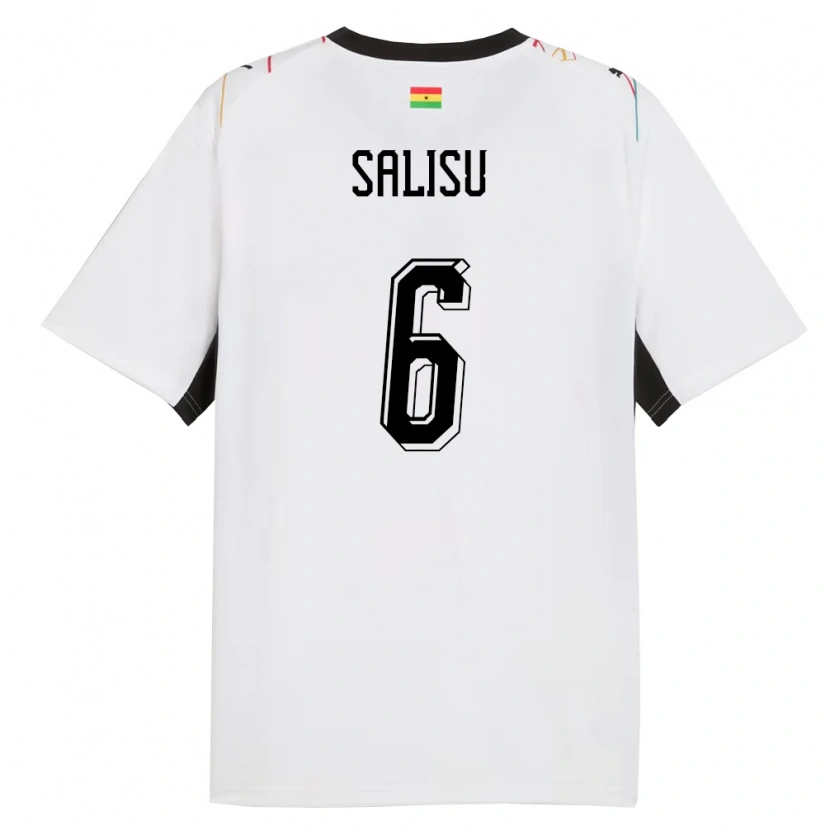 Danxen Pánské Ghana Mohammed Salisu #6 Bílá Černá Žlutá Domů Hráčské Dresy 26-28 Dres