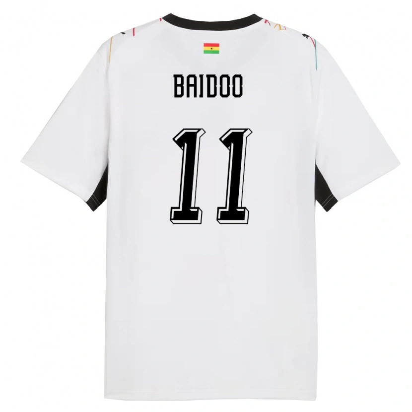 Danxen Pánské Ghana Michael Baidoo #11 Bílá Černá Žlutá Domů Hráčské Dresy 26-28 Dres