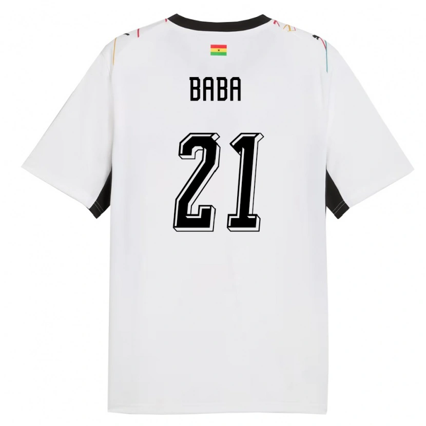 Danxen Pánské Ghana Iddrisu Baba #21 Bílá Černá Žlutá Domů Hráčské Dresy 26-28 Dres