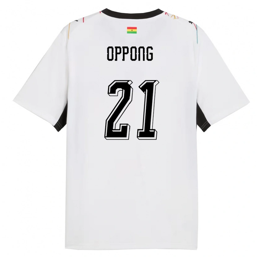 Danxen Pánské Ghana Kojo Peprah Oppong #21 Bílá Černá Žlutá Domů Hráčské Dresy 26-28 Dres