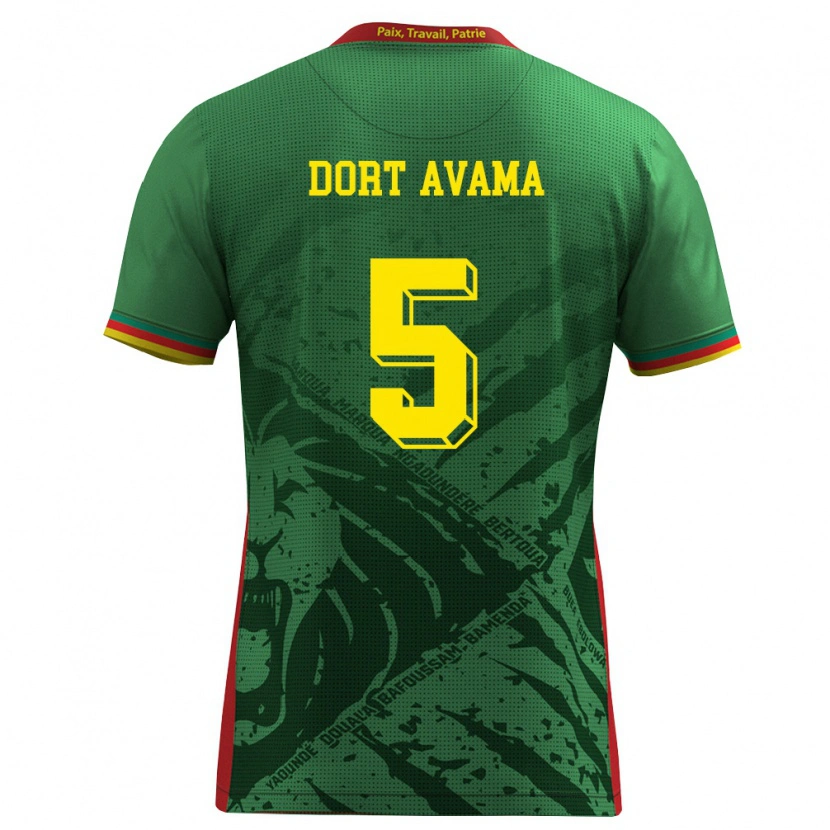 Danxen Pánské Kamerun Dieu Ne Dort Avama #5 Zelená Žlutá Červená Domů Hráčské Dresy 26-28 Dres