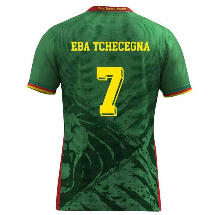 Danxen Pánské Kamerun Arnold Eba Tchecegna #7 Zelená Žlutá Červená Domů Hráčské Dresy 26-28 Dres