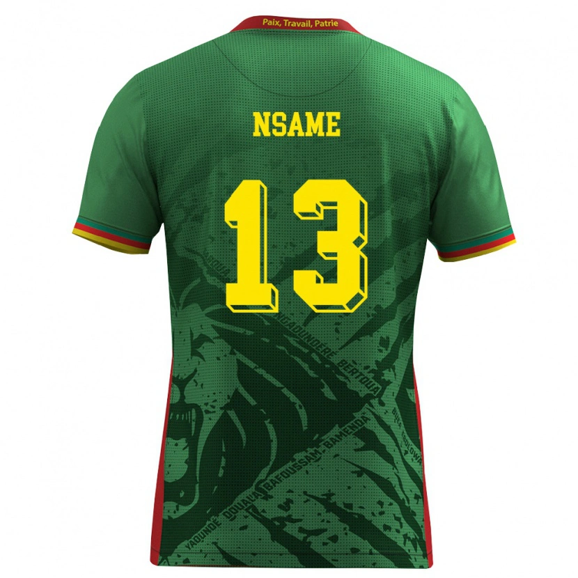 Danxen Pánské Kamerun Jean-Pierre Nsame #13 Zelená Žlutá Červená Domů Hráčské Dresy 26-28 Dres