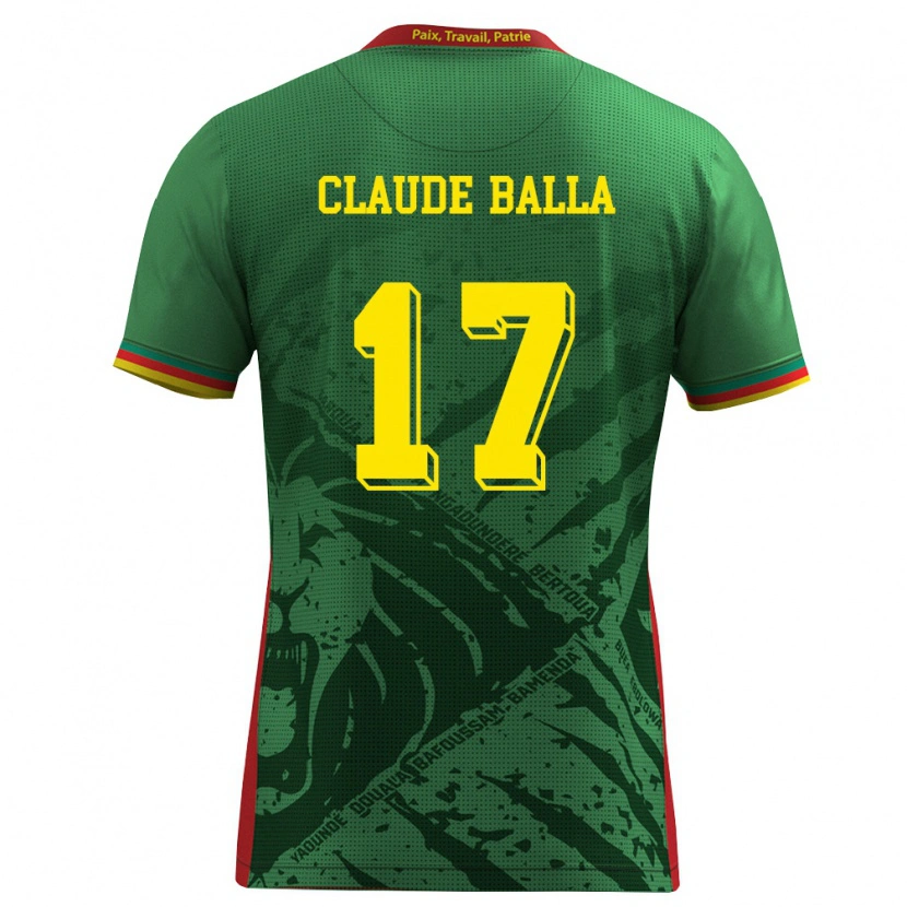 Danxen Pánské Kamerun Henri Claude Balla #17 Zelená Žlutá Červená Domů Hráčské Dresy 26-28 Dres