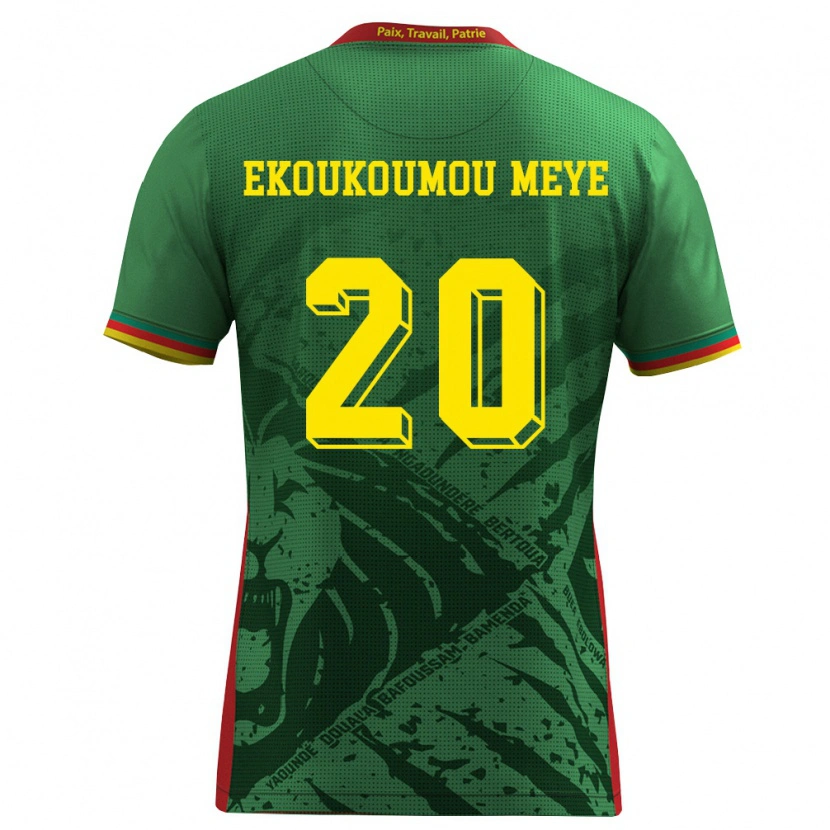 Danxen Pánské Kamerun Ivan Donald Ekoukoumou Meye #20 Zelená Žlutá Červená Domů Hráčské Dresy 26-28 Dres