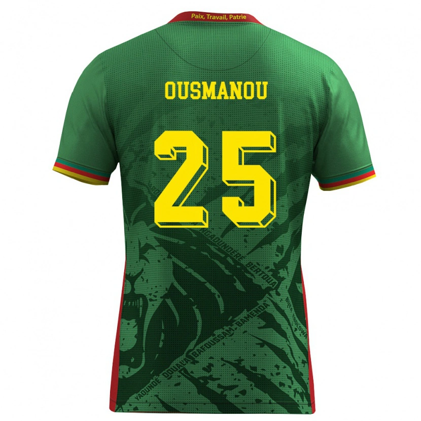Danxen Pánské Kamerun Doudou Ousmanou #25 Zelená Žlutá Červená Domů Hráčské Dresy 26-28 Dres