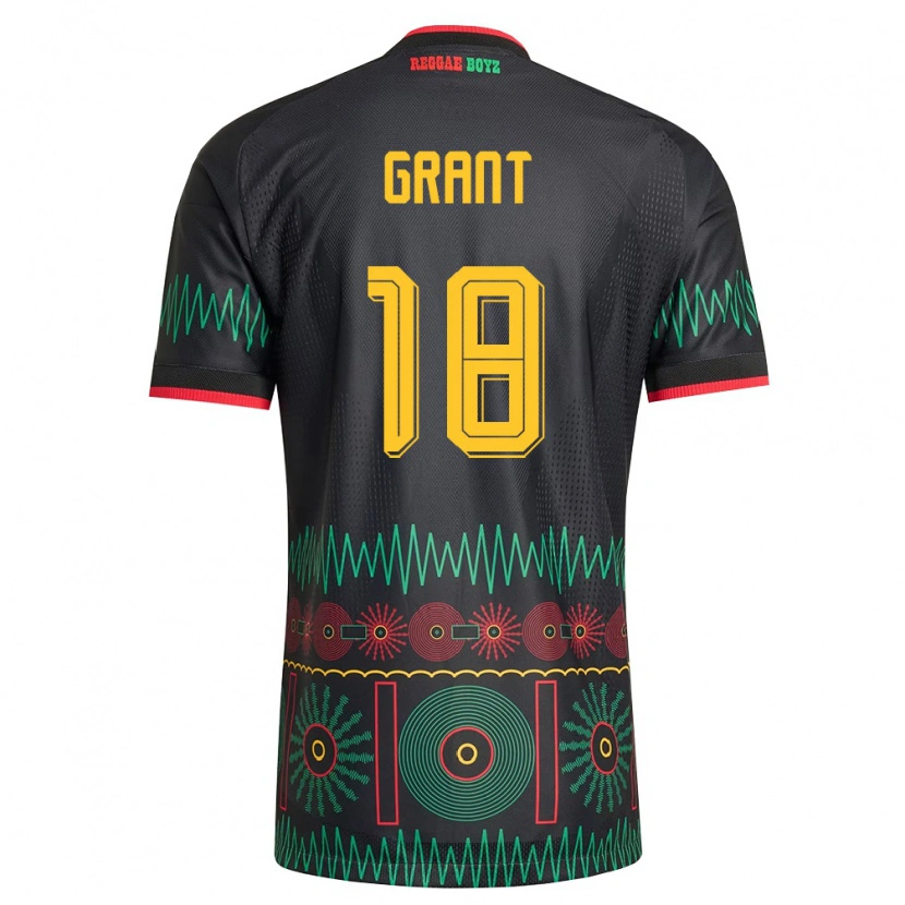 Danxen Pánské Jamajka George Grant #18 Černá Červená Žlutá Daleko Hráčské Dresy 26-28 Dres