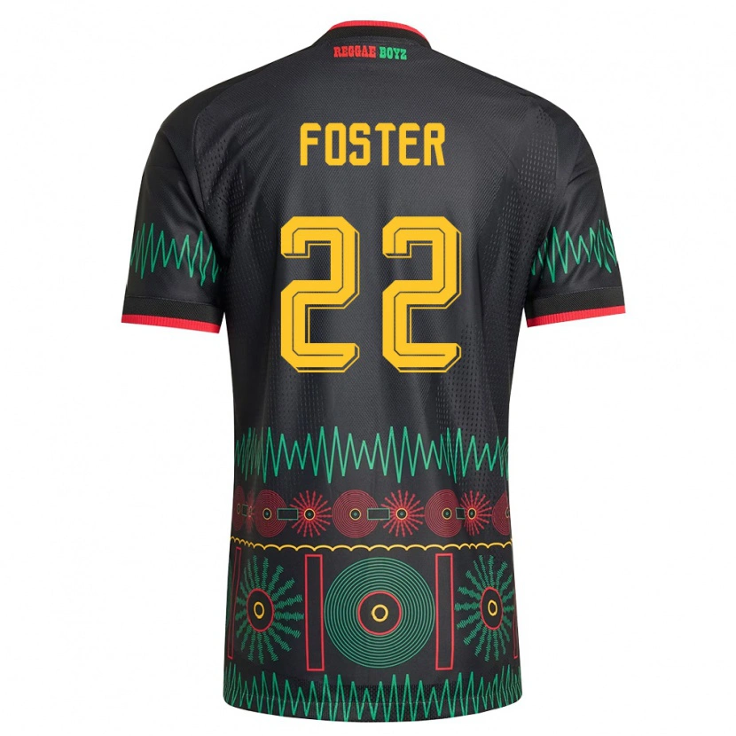 Danxen Pánské Jamajka Shanise Foster #22 Černá Červená Žlutá Daleko Hráčské Dresy 26-28 Dres