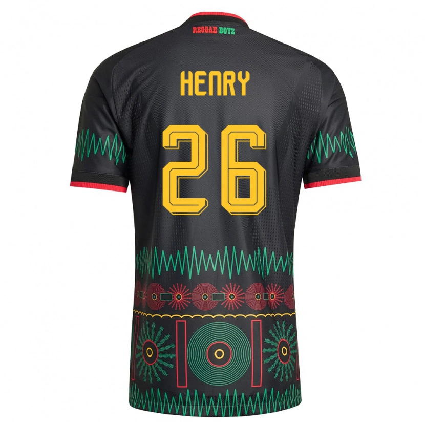 Danxen Pánské Jamajka Rico Henry #26 Černá Červená Žlutá Daleko Hráčské Dresy 26-28 Dres