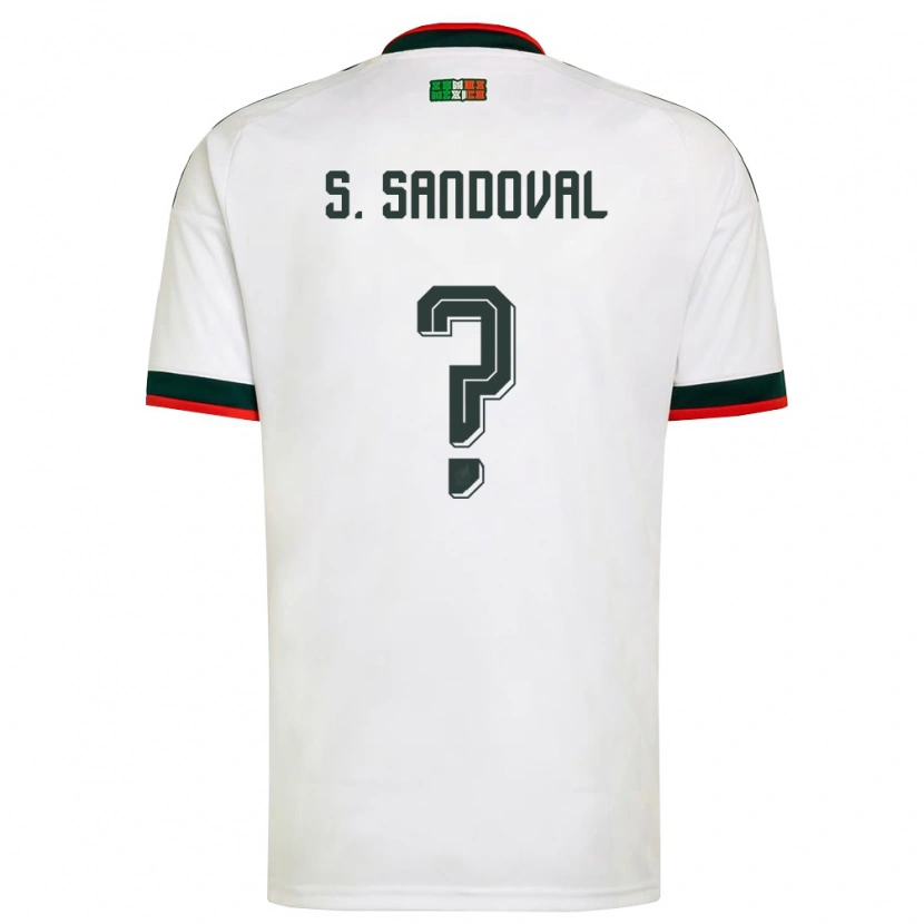 Danxen Pánské Mexiko Santiago Sandoval #0 Bílá Vínová Zelená Daleko Hráčské Dresy 26-28 Dres