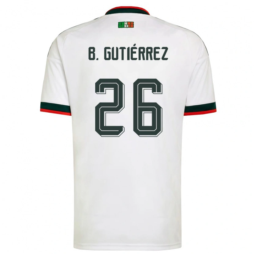 Danxen Pánské Mexiko Brian Gutiérrez #26 Bílá Vínová Zelená Daleko Hráčské Dresy 26-28 Dres