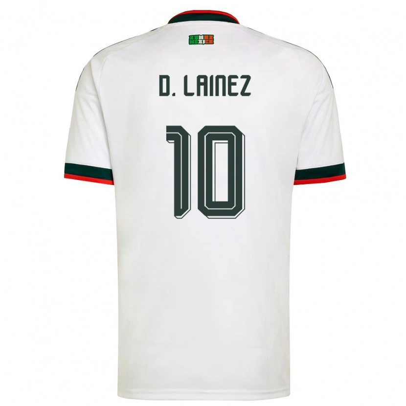 Danxen Pánské Mexiko Diego Lainez #10 Bílá Vínová Zelená Daleko Hráčské Dresy 26-28 Dres
