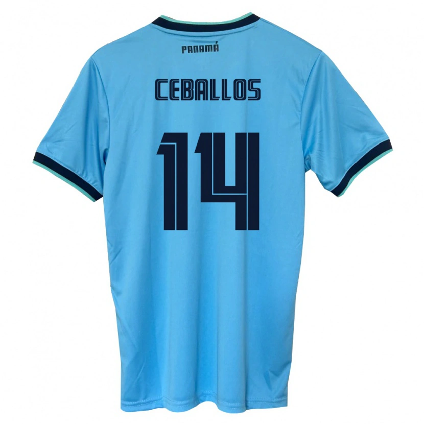 Danxen Pánské Panama Lucio Ceballos #14 Nebeská Modrá Černá Daleko Hráčské Dresy 26-28 Dres