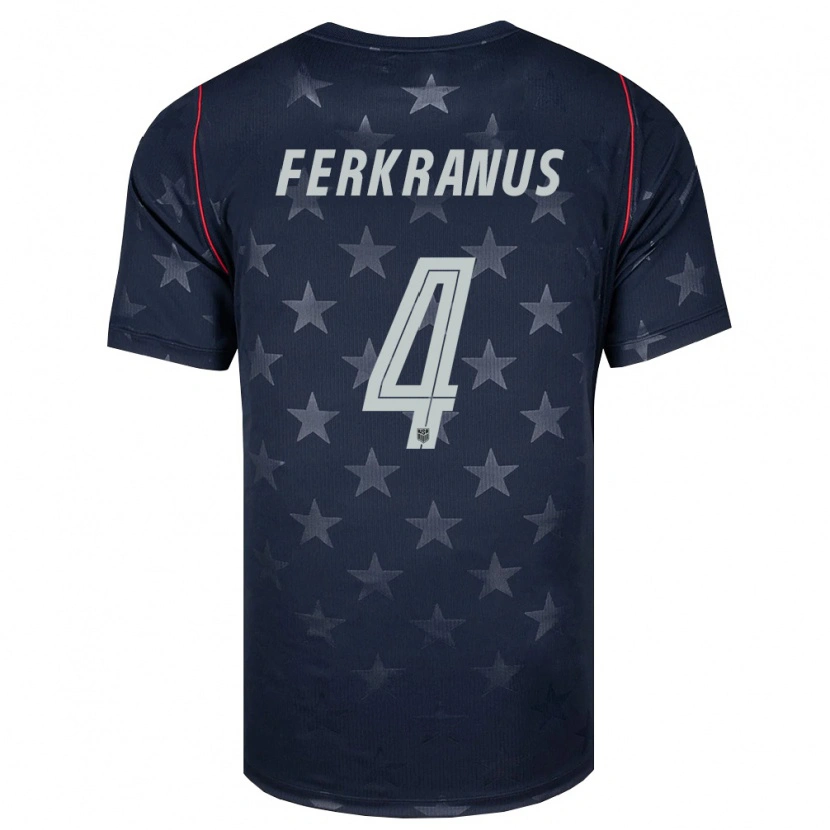 Danxen Pánské Spojené Státy Americké Marcus Ferkranus #4 Černá Bílá Červená Daleko Hráčské Dresy 26-28 Dres