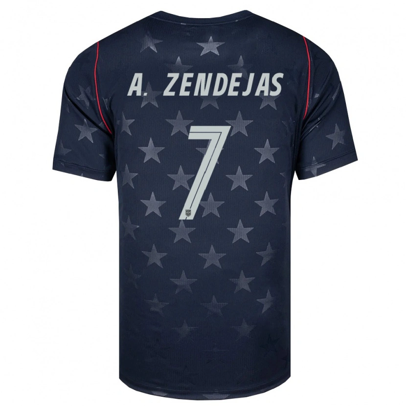 Danxen Pánské Spojené Státy Americké Álex Zendejas #7 Černá Bílá Červená Daleko Hráčské Dresy 26-28 Dres