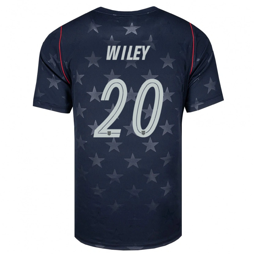 Danxen Pánské Spojené Státy Americké Caleb Wiley #20 Černá Bílá Červená Daleko Hráčské Dresy 26-28 Dres