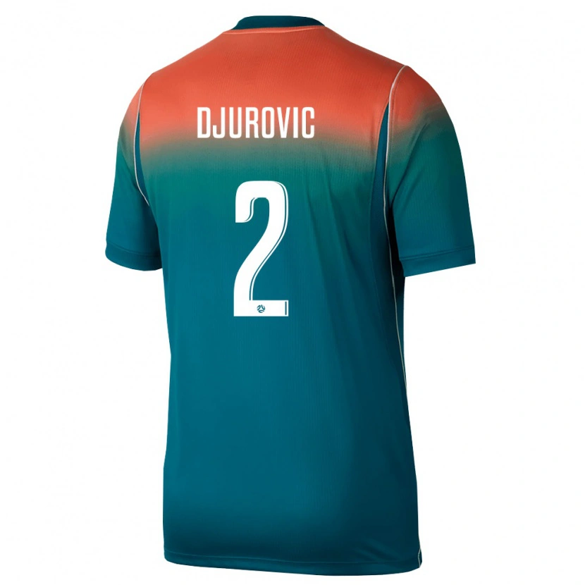 Danxen Pánské Austrálie Nikola Djurovic #2 Zelená Růžová Daleko Hráčské Dresy 26-28 Dres