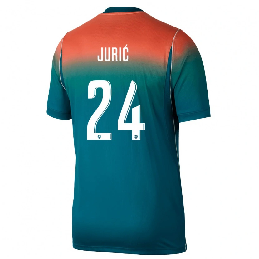 Danxen Pánské Austrálie Deni Jurić #24 Zelená Růžová Daleko Hráčské Dresy 26-28 Dres