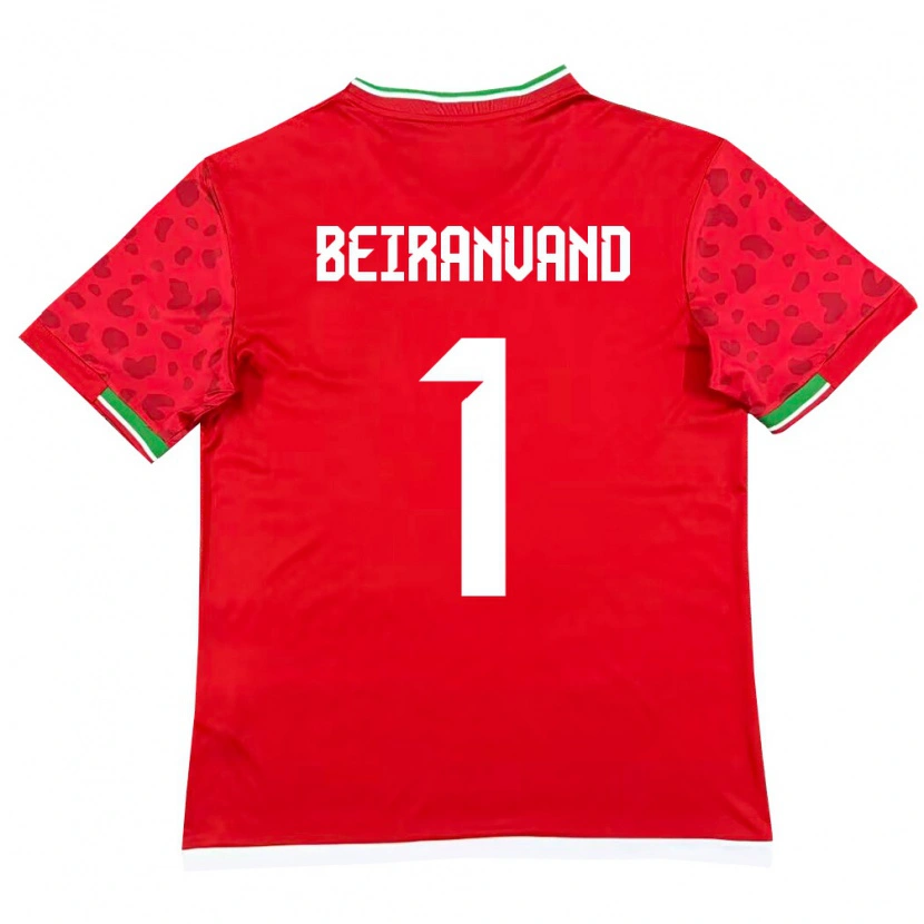 Danxen Pánské Írán Alireza Beiranvand #1 Červená Bílá Daleko Hráčské Dresy 26-28 Dres