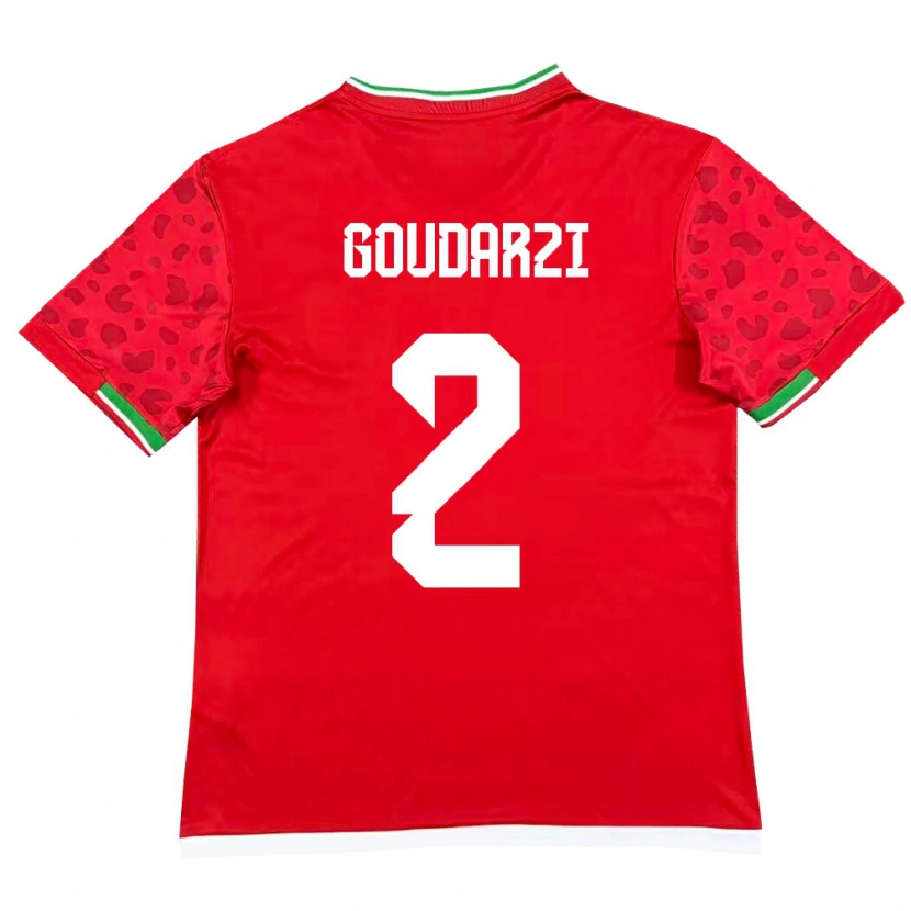 Danxen Pánské Írán Bahram Goudarzi #2 Červená Bílá Daleko Hráčské Dresy 26-28 Dres